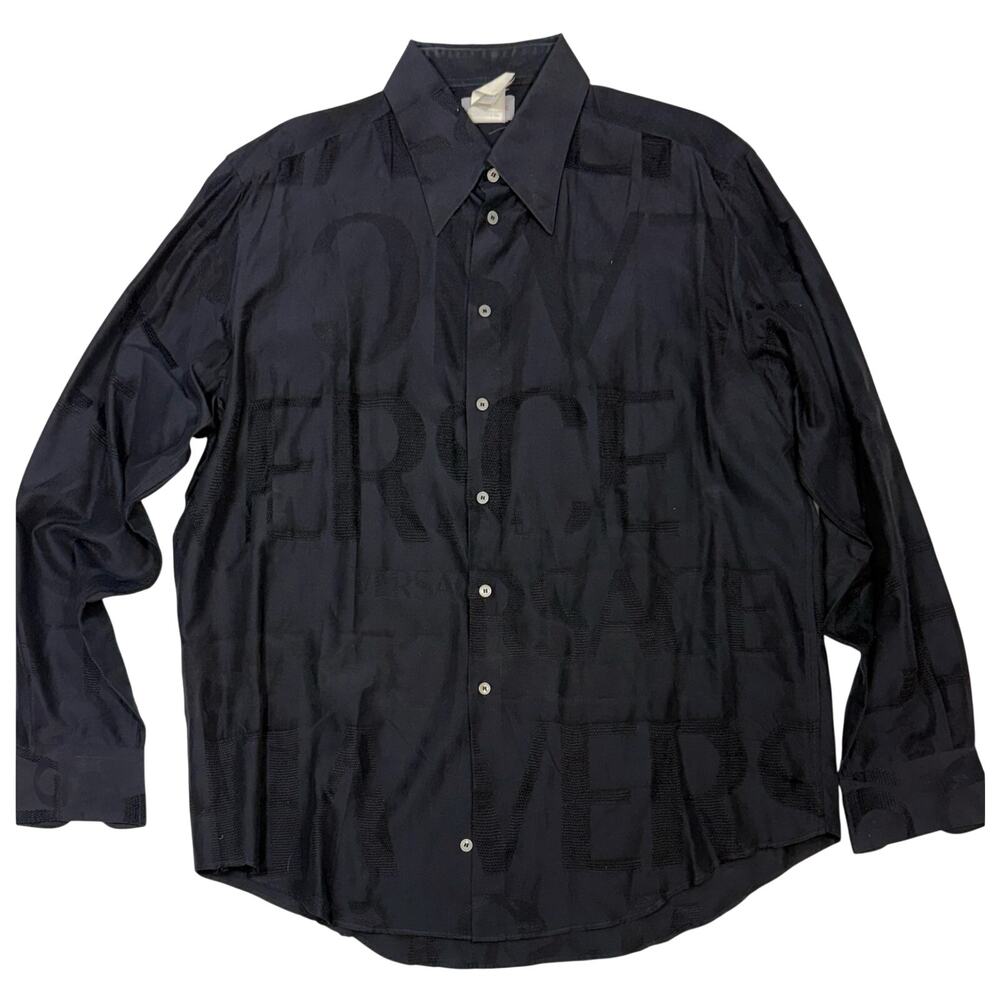 Versace Classic black long sleeve dress shirt 43/17